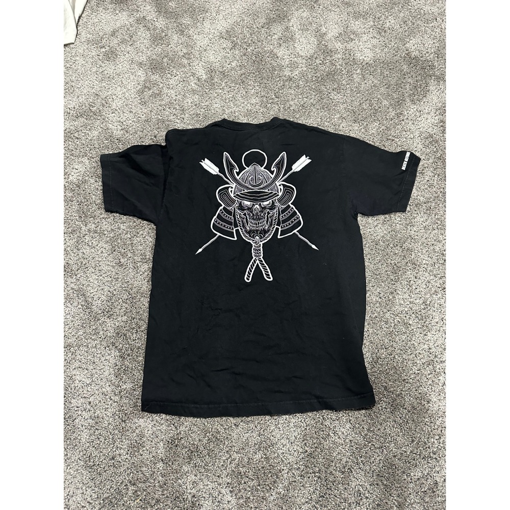 Lethal Threat Mens Samurai Skull Graphic T-Shirt Black Short Sleeve Large - Picture 2 of 3